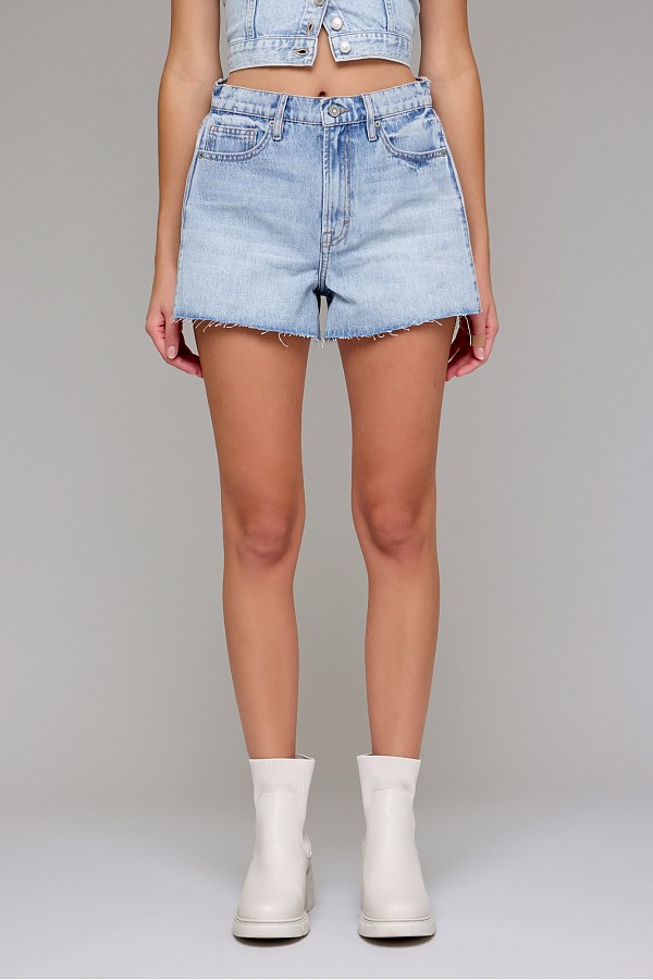 Medium Wash Side Insert 3" Inseam A-Line Shorts