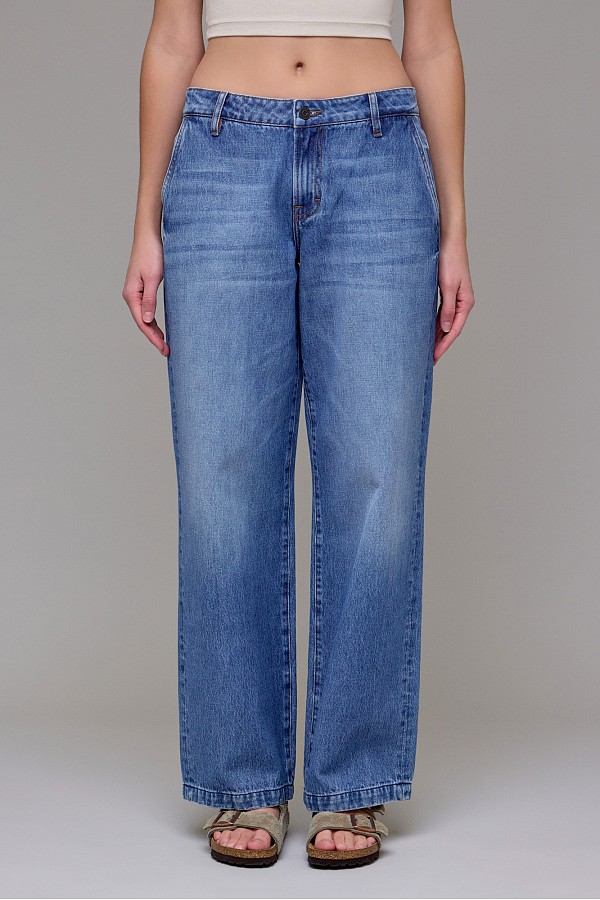 Medium Wash Classic Low Rise Baggy Jean