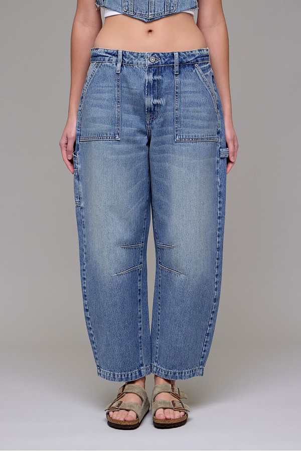Medium Vintage Classic Crop Barrel Jeans