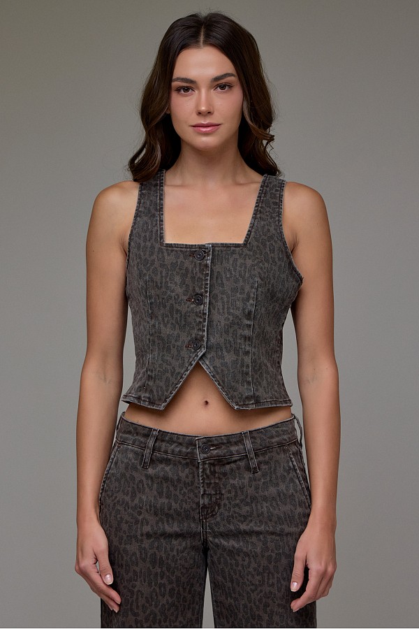 Brown Cheetah Vest 