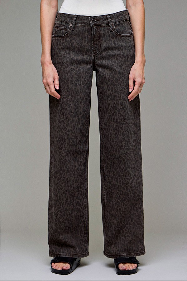 Dark Brown Cheetah High Rise Dad Jean